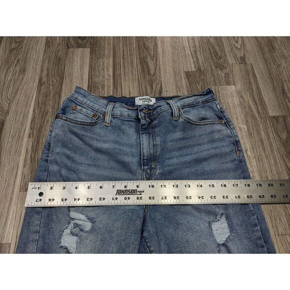 Denizen From Levis Womens Size 9 Distressed Embroidered Tapered Denim Mom Jeans - Picture 8 of 11